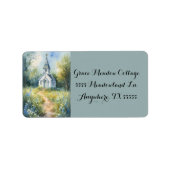 Rustic Church Path in Wildflower Meadow ラベル (正面)