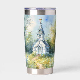 Rustic Church Path in Wildflower Meadow 保温保冷タンブラー