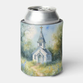 Rustic Church Path in Wildflower Meadow 缶クーラー (缶正面)