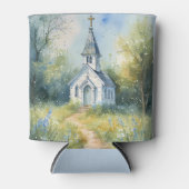 Rustic Church Path in Wildflower Meadow 缶クーラー (正面)