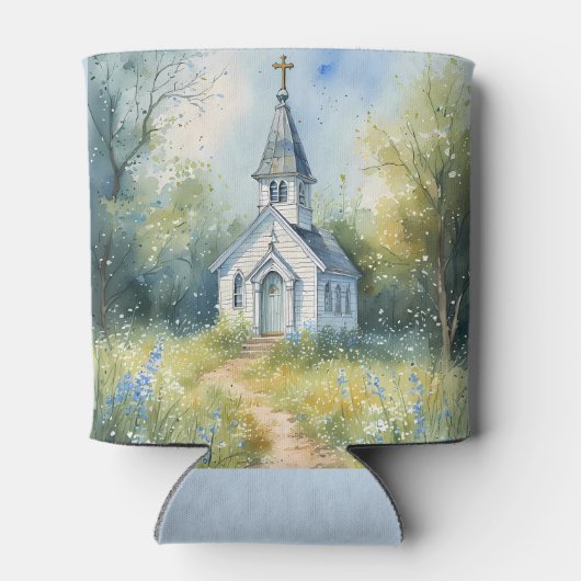 Rustic Church Path in Wildflower Meadow 缶クーラー (裏面)