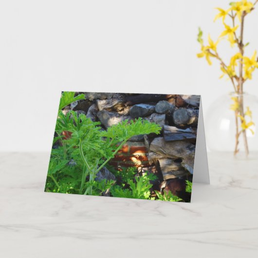 Rustic Citronella Leaf Portrait Card カード (黄色い花)