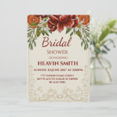 Rustic Citrus and Burugundi Floral Bridal Shower 招待状 (スタンド正面)