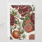 Rustic Citrus and Burugundi Floral Bridal Shower 招待状 (裏面)