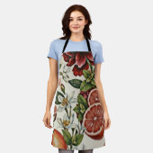 Rustic Citrus Floral summer エプロン (着用した状態)