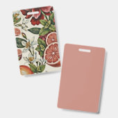 Rustic Citrus Floral summer バッジ (正面＆裏面)