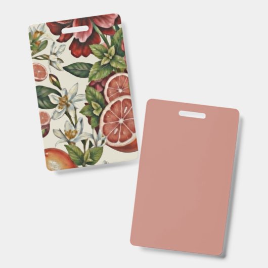 Rustic Citrus Floral summer バッジ (正面&裏面)