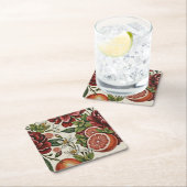 Rustic Citrus Floral summer  Bridal Shower スクエアペーパーコースター (インサイチュ)