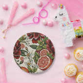 Rustic Citrus Floral summer  Bridal Shower ペーパープレート (パーティー)