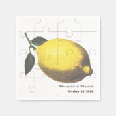 Rustic Citrus Lemon Jigsaw Puzzle Wedding スタンダードカクテルナプキン (正面)