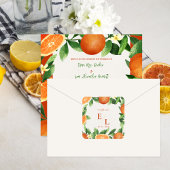 Rustic Citrus Monogram Wedding Favor スクエアシール