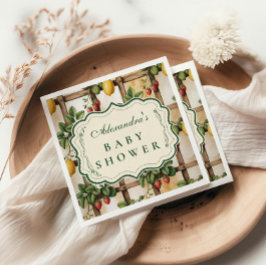 Rustic Citrus Strawberry Baby Shower スタンダードカクテルナプキン