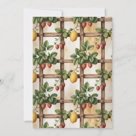 Rustic Citrus Strawberry Baby Shower 招待状 (裏面)