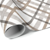 Rustic Classy Elegant Neutral Plaid Pattern ラッピングペーパー (ロールコーナー)