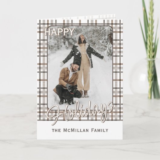 Rustic Classy Elegant Plaid Pattern シーズンカード (正面)