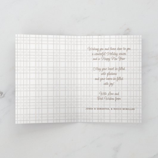 Rustic Classy Elegant Plaid Pattern シーズンカード (内部)