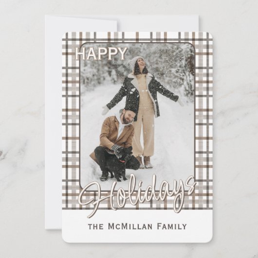 Rustic Classy Elegant Plaid Pattern シーズンカード (正面)