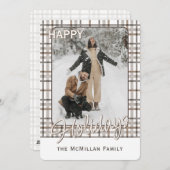 Rustic Classy Elegant Plaid Pattern シーズンカード (正面/裏面)