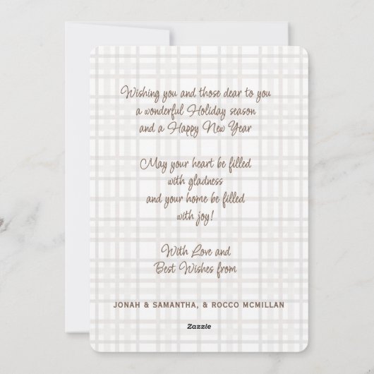 Rustic Classy Elegant Plaid Pattern シーズンカード (裏面)