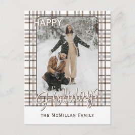 Rustic Classy Elegant Plaid Pattern シーズンポストカード