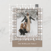 Rustic Classy Elegant Plaid Pattern シーズンポストカード (正面/裏面)