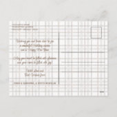 Rustic Classy Elegant Plaid Pattern シーズンポストカード (裏面)