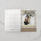 Rustic Classy Elegant Plaid Pattern Gold 箔シーズンカード (外側レイダウン)