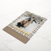 Rustic Classy Elegant Plaid Pattern Gold 箔シーズンカード (回転した状態)