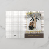 Rustic Classy Elegant Plaid Pattern Gold 箔シーズンカード (外側レイダウン)