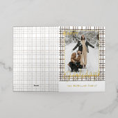 Rustic Classy Elegant Plaid Pattern Gold 箔シーズンカード (外側レイダウン)