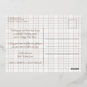 Rustic Classy Elegant Plaid Pattern Gold 箔シーズンポストカード (裏面)
