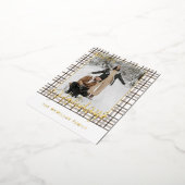 Rustic Classy Elegant Plaid Pattern Gold 箔シーズンポストカード (回転した状態)