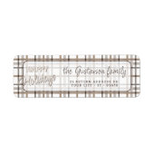 Rustic Classy Elegant Plaid Pattern Holiday ラベル (正面)