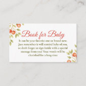 Rustic Clothesline Apple Book For Baby Shower エンクロージャーカード (正面)