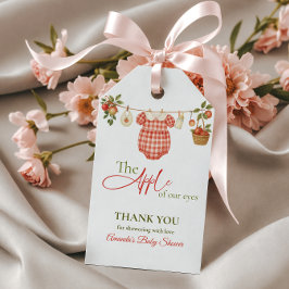 Rustic Clothesline Apple Locally Grown Baby Shower ギフトタグ
