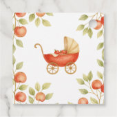 Rustic Clothesline Apple Locally Grown Baby Shower フェイバータグ (裏面)