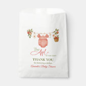 Rustic Clothesline Apple Locally Grown Baby Shower フェイバーバッグ (正面)