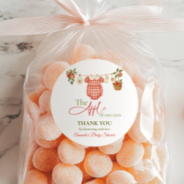 Rustic Clothesline Apple Locally Grown Baby Shower ラウンドシール