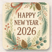 rustic coaster set for happy new year 2026 コースター (正面)