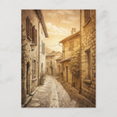 Rustic Cobblestone Streets European Village  ポストカード (正面)