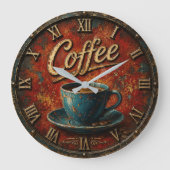 Rustic Coffee ラージ壁時計 (正面)