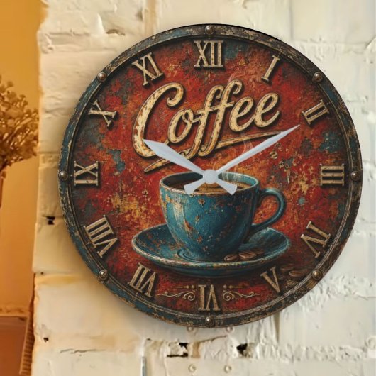 Rustic Coffee ラージ壁時計