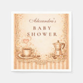 Rustic Coffee Baby Shower スタンダードカクテルナプキン (正面)