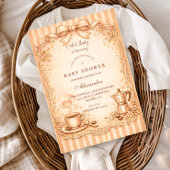 Rustic Coffee Baby Shower 招待状