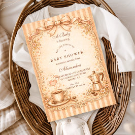 Rustic Coffee Baby Shower 招待状