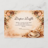 Rustic Coffee Baby Shower Diapper Raffle エンクロージャーカード (正面)