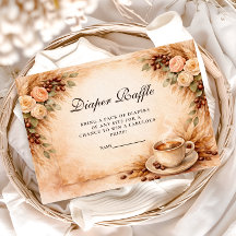 Rustic Coffee Baby Shower Diapper Raffle