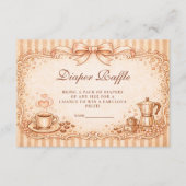 Rustic Coffee Baby Shower Diapper Raffle エンクロージャーカード (正面)