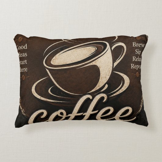 Rustic Coffee Bar Decor Gift アクセントクッション (正面)