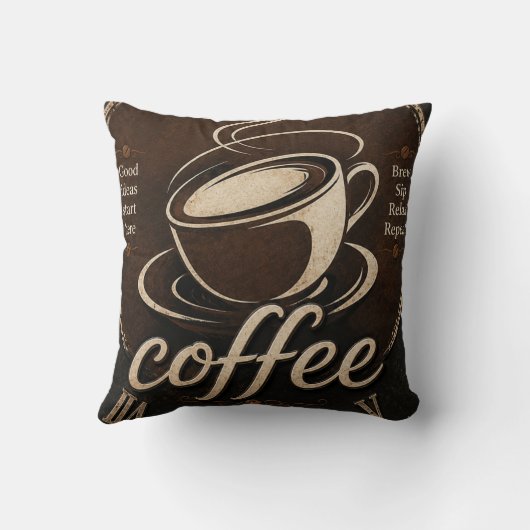 Rustic Coffee Bar Decor Gift クッション (裏面)